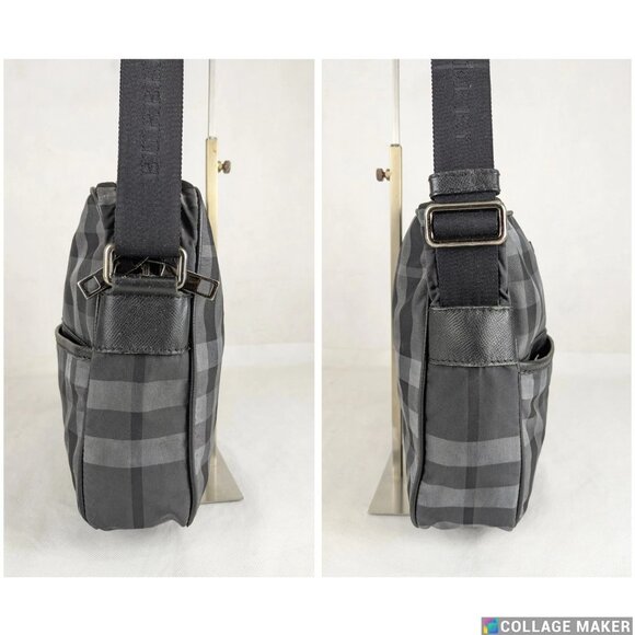 Authentic Burberry Nova Check Black/Gray Manor Crossbody Bag Made in Romania - Picture 3 of 11